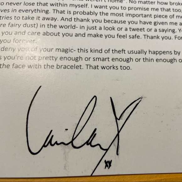SIGNED CAMILA CABELLO NOTE - Picture 2 of 2